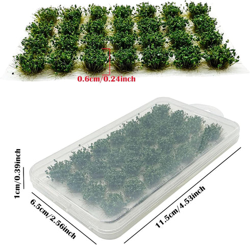 Woohome 112 PCS Static Grass Tuft Model Grass Tufts Railway Artificial Grass, 4 Color Bushy Tuft Flower Cluster Vegetation Groups for DIY Architec...