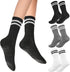 3 Pairs Pilates Grip Socks Yoga Socks Non Slip Pilates Socks Long Pilates Socks With Grips for Women Girl?Black, White, Gray?...