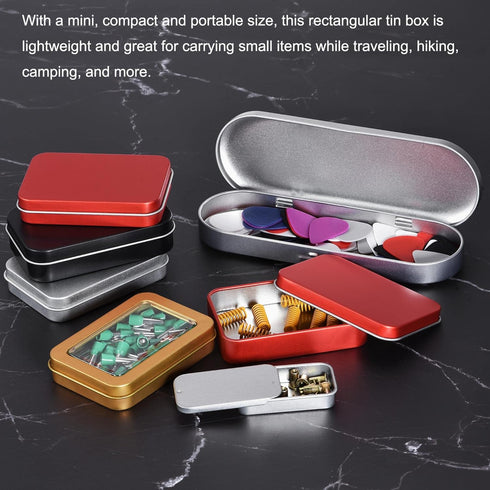 uxcell Metal Tin Box, 4.92" x 3.54" x 2.36" Rectangular Empty Tinplate Containers with Lids, Silver Tone, for Home Organizer, Candles, Gifts, Car ...