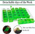 GMS 4 Times a Day Weekly Pill Reminder for Medications, Vitamins, Supplements and Other Pills - Includes 7 Removable Pill Boxes in a Flat White Tr...