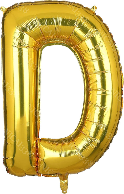 40 Inch Large Gold Letter D Foil Balloons Helium Golden Big Alphabet Mylar Balloon for Birthday Party Decoration Custom Word HH(Gold-D) Dad...