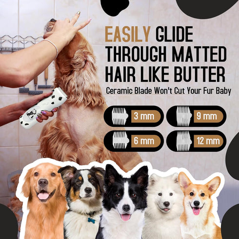 Dog Clippers Professional Pet Shaver Powerful Dog Grooming Kit for Thick Coats Rechargeable Cat Hair Trimmer Cordless Pet Grooming Tools for Dogs ...