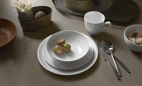 nambe Skye Collection Ceramic Soup Bowl Large White Bowl for Kitchen, Noodles, Pho, Ramen, Cereal, or Salad | 7.5 Inches | Microwave Safe and Dish...