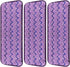 16.5 inch Microfiber Replacement Mop Pads Reusable - 3 Pack Flat Replacement Heads for Wet Or Dry Floor Cleaning Stripe Purple Pads...