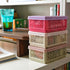 Mini Collapsible Plastic Crates with Lid 1Qt(7.5''x4.5''x2.8'') Foldable Small Storage Container for Crafts,Office,School,Kitchen...