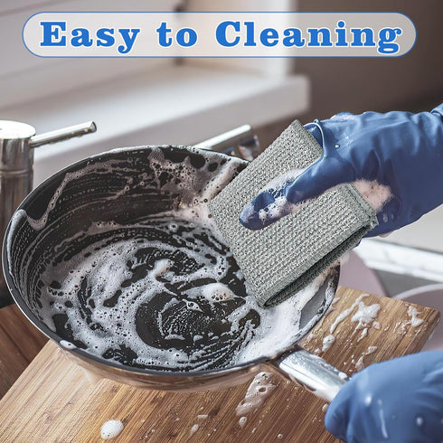 Multifunctional Non Scratch Wire Dishcloth, Multipurpose Wire Dishwashing Rags for Wet and Dry, Wire Washing Cleaning Cloth Scrubbing Pads for Kit...