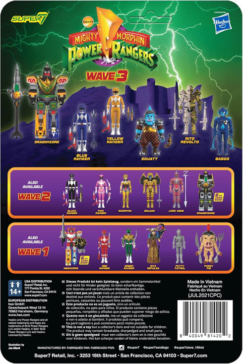 Super7 Mighty Morphin Power Rangers Yellow Ranger - 3.75" Power Rangers Action Figure with Accessories Classic TV Show Collectibles and Retro Toys...