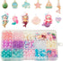 OSNIE Mermaid DIY Bead Jewelry Making Kit for Kids Girls with Jellyfish Shark Heart Starfish Shell Sailboat Pearl Charms Beads for Bracelets Rings...