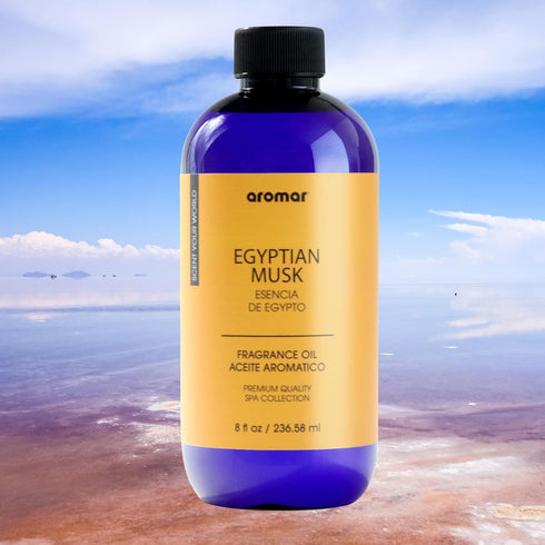 AROMAR Premium Fragrance Oil, Long-Lasting, Reinvigorating Uplifting Aroma for Aromatherapy, Relaxation & Household Uses. Egyptian Musk 8oz...