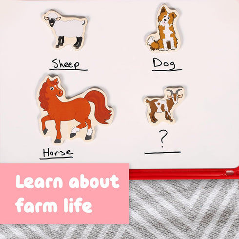 SPARK & WOW Wooden Magnets - Farm - Set of 20 - Magnets for Kids Ages 2+ - Cute Farm Magnets for Fridges, Whiteboards and More......