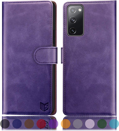 SUANPOT for Samsung Galaxy S20 FE Leather Wallet case with RFID Blocking Credit Card Holder, Flip Folio Book PU Cell Phone Cover for S20FE 5G Shoc...