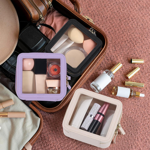 WantGor Small Cosmetic Bag, Mini Makeup Bag Women Clear Pouch Cosmetics Bags Travel Toiletry Bag Tiny Make Up Organizer Case with Zipper for Purse...