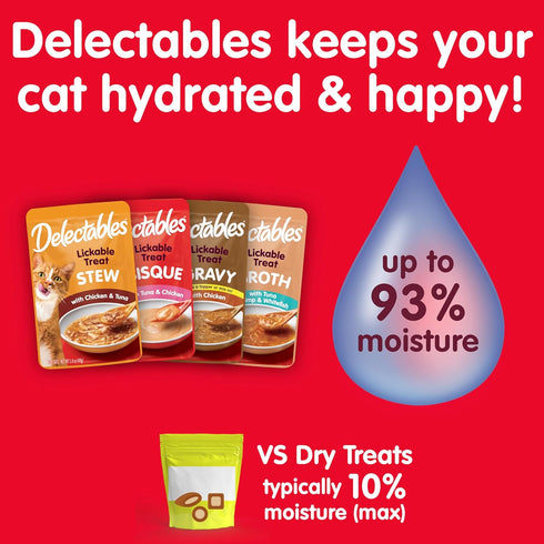 Hartz Delectables Bisque Tuna & Salmon Lickable Wet Cat Treats, 12 Count...