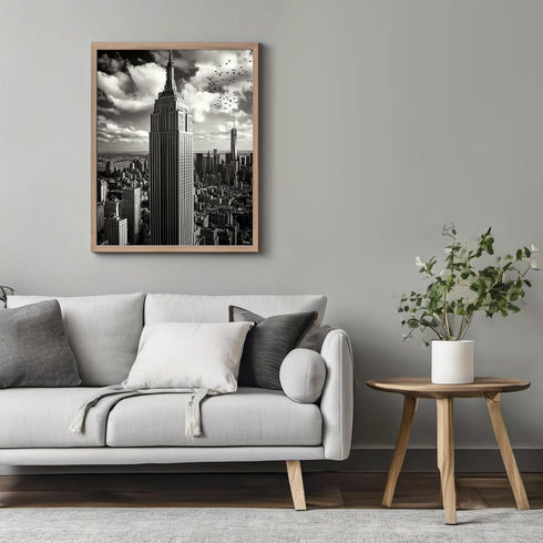 Posterizer 1 pcs-black and white city landscape of skyscrapers-Manhattan 2-Photography Art-Gift for Men Women Teens-Decor for Home & Office- unfra...