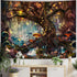 YEXIT Fairy Tales Magical Forest Tapestry, Nature Tree of Life with Elves Landscape Tapestry Wall Hanging for Living Room BedRoom Decoration Red 6...