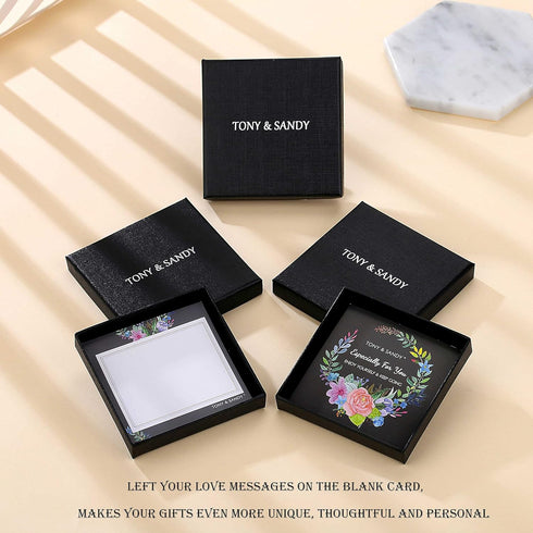 TONY & SANDY Inspirational Bracelets for Women Teen Girls Personalized Gifts for Daughter Granddaughter Mom Sister Friends Stainless Steel Engrave...