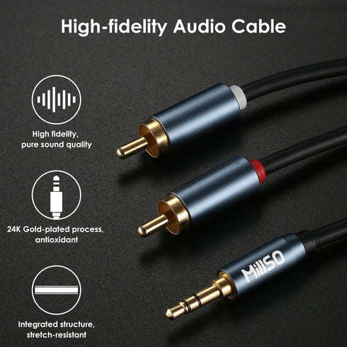 MillSO 3.5mm to RCA, RCA to 3.5mm (10 Feet) AUX Adapter Cable Connects Smartphone, Tablet or MP3 Player to Speaker...