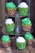 Pixel Grass Themed Cupcake Wrappers for Boys Birthday Parties, Vintage 8-Bit Birthday Party. Set of 24 Reversible Engineer builder Grass and Green...