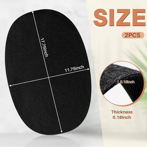 2 Pcs Oval Slow Cooker Heat Resistant Mat for 6-8 Quart Non Skid Countertop Heat Protector Mat Kitchen Appliance Mats for Air Fryer Kitchen Suppli...