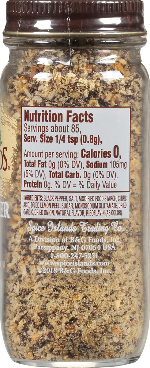 Spice Islands Lemon Pepper Seasoning, 2.4 Ounce...