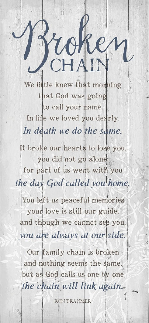 DEXSA Broken Chain Wood Plaque - Made in the USA - 5.5"x12" - Classy Frame Wall Hanging Decoration | We little knew that morning that God was goin...