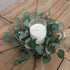 idyllic Eucalyptus Leaves Wreath Metal Polyester Green Wreath 14 Inches for The Front Door Décor, 1 Pack...