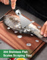 2 Pack Fish Scale Remover, 304 Stainless Fish Scales Scraping Tool, Serrated Fish Cleaning Tools, Fish Descaler Tool for Restaurant Chef and Home ...