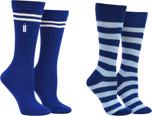 Doctor Who 13th Doctor Socks Merchandise (2 Pair) - (Women) 13th Dr Who Gifts Tardis Crew Socks - Fits Shoe Size: 4-10 (Ladies)...