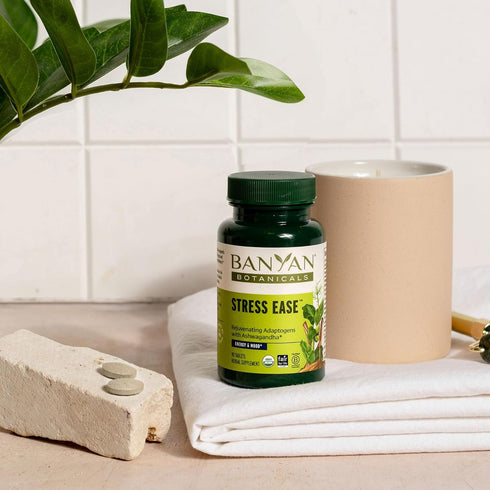 Banyan Botanicals Stress Ease – Organic Herbal Supplement for Stress & Fatigue* – with Ayurvedic Adaptogen Ashwagandha (Withania somnifera) Root –...