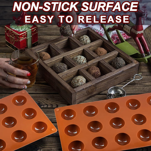 Semi Circular Silicone Molds, Non-Stick Silicone Chocolate Molds,3 Packs Baking Molds for Making Chocolate, Cake, Jelly, Desert, Biscuit, Dome Mou...