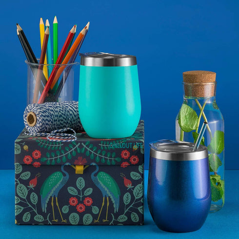 CHILLOUT LIFE 12 oz Stainless Steel Tumbler with Lid & Gift Box - Wine Tumbler Double Wall Vacuum Insulated Travel Tumbler Cup for Coffee, Wine, C...
