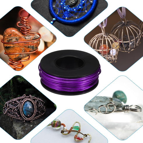 PATIKIL 75.5ft Aluminum Wire, 1pcs Jewelry Wire Aluminum Craft Wire 1mm 18 Gauge Wire Metal for Jewelry Making Beading Crafting Pendants Art, Purp...