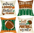 Fall Means Football Y'all Decorative Throw Pillow Cover Set of 4, Autumn Leaves Football Please Quote Cushion Case Decor, Rugby Sport Helmet Pumpk...