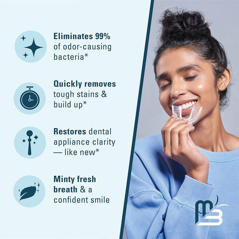 Retainer Cleanser Tablets Invisalign Cleaner FSA HSA Approved Remove Odors Discoloration Stains and Plaque 4 Month Supply Denture Cleansers Retain...