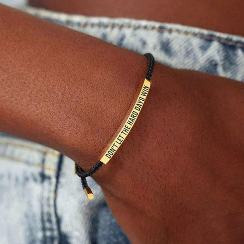 Be Kind of a B Tube Bracelet, Adjustable Hand Bradied Wrap Stainless Steel Handmade Engraved Inspirational Bracelet for Women To My Daughter/Best ...