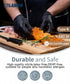 LANON Food Safe Disposable Nitrile Gloves, Latex-Free, Powder-Free, Silicone-Free, Textured Fingertips, Cooking, Black?Small...