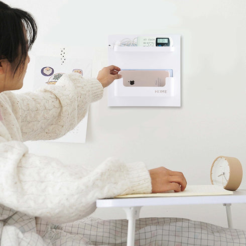 Bedside Shelf Accessories Organizer- Wall Mount Self Stick On,Ideal for Glasses,Remote,Earphone, Cell Phone Charger,Manicure Kit...