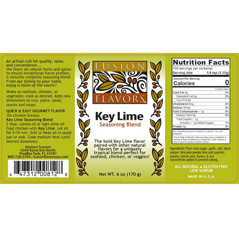 Fusion Flavors Key Lime Spice Rub, 6 oz...