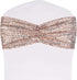 SquarePie Pack of 10 Sequin Chair Sashes Bands Shining Rose Gold Bows for Wedding Banquet Party Decor...