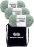 Premier Basix Chunky Knitting Yarn Sage 1145-31 (3-Pack) Same Dye Lot Chunky Bulky #5 Soft 100% Acrylic Bundle with 1 Artsiga Craft Bag...