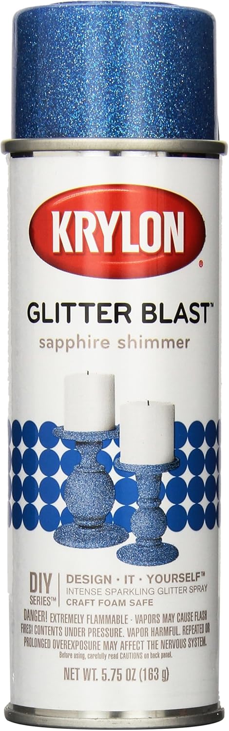 Krylon K03814A00 Glitter Blast Glitter Spray Paint for Craft Projects, Sapphire Shimmer Blue, 5.75 oz...