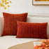 Kevin Textile Set of 2 Fall Pillow Covers Solid Supersoft Corduroy Handmade Decorative Velvet Throw Pillow Cushion Cover for Seasonal Autumn, Burn...