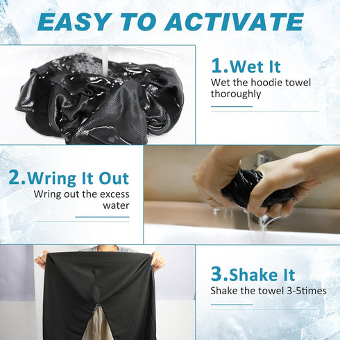 MENOLY Cooling Hoodie Towels, Instant Cooling Towels for Neck and Face, UPF 50 Sun Protection Cooling Neck Wraps, Soft Breathable Cold Towel for H...