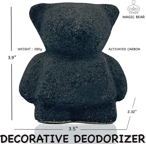 Chada Magic Bear: Activated Charcoal Decorative Deodorizer, No Chemicals, Natural Room Odor Eliminator, Neutralizer, Absorbs Smoke Smell, 280g...