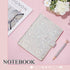 A5 Rhinestone Refillable Notebook Binder and Crystal Pen Set 6 Ring Diamond Budget Binder for Filler Paper Bling White Desk Accessories for Women ...