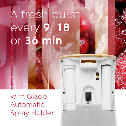 Glade Automatic Spray Refill, Air Freshener for Home and Bathroom, Blooming Peony & Cherry, 6.2 Oz...
