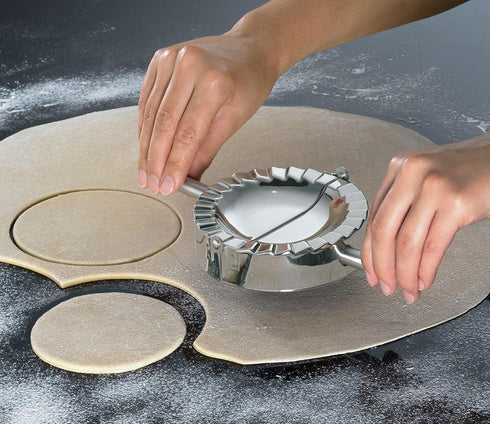 Stainless Steel Ravioli Mold Dumpling Press Maker Wrapper Pierogie Pie Crimper Pastry Dough Cutter Kitchen Gadgets (M-4inch)...