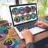 8 Pieces Diamond Art Coaster Kit with Holder DIY Sun and Moon Diamond Art Coaster Gifts 5d Diamond Dot Coaster for Beginners Adults Kids Art Table...