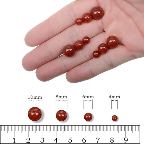 AD Beads Natural Gemstone Round Loose Beads 15" for Bracelet Necklace Earrings Jwelery Making Crafts DIY (8mm, Red Agate)...
