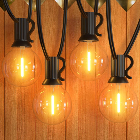 GPATIO Outdoor String Lights, 30FT Waterproof Patio Lights with 15+1 Dimmable Hanging Lights Globe G40 Bulbs, 2700k Shatterproof Connectable for B...